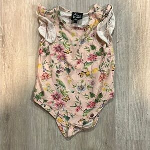Floral Baby Bodysuit with Ruffle Sleeves